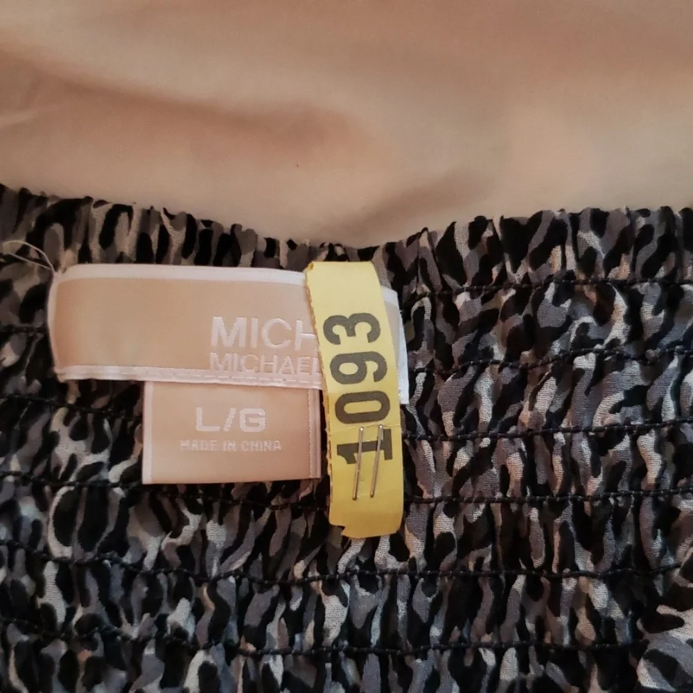 Michael Kors Black and White Printed Spaghetti Strap Dress